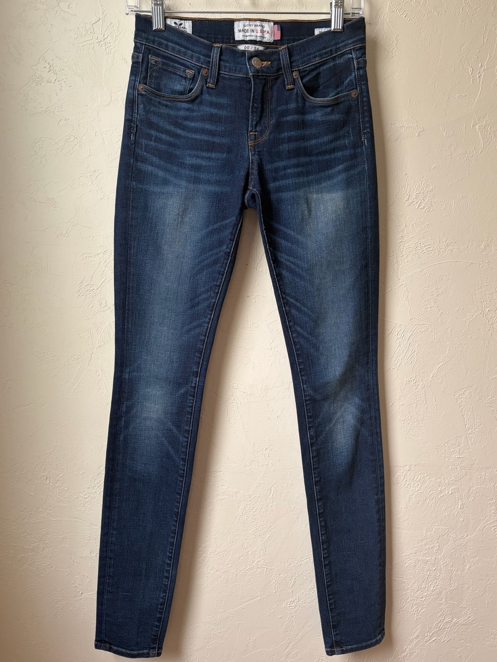 Lucky Brand White Oak Cone Denim Brooke Skinny USA Made Jeans 00/24